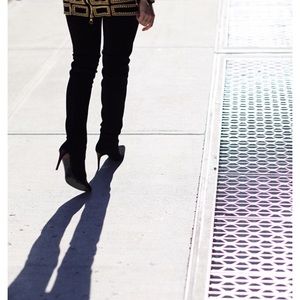 Balmain x H&M Black Thigh Boots